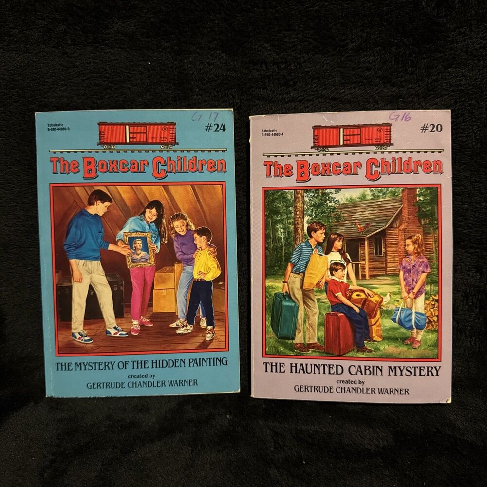 90s The Boxcar Children The Haunted Cabin Mystery & Mystery of Hidden Painting